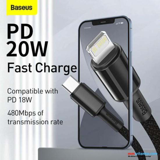 Baseus High Density Braided Fast Charging Data Cable Type-C to  iP PD 20W 1m